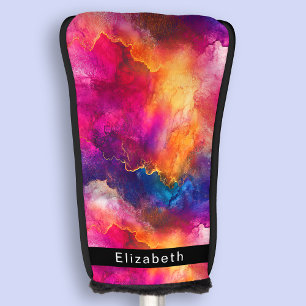 Modern Pink Color Fusion Personalized Golf Head Cover