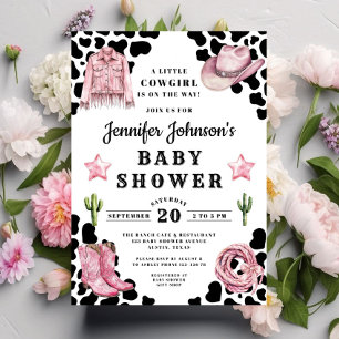 Modern Pink Cowgirl Baby Shower Invitation