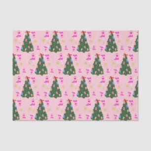 Modern Pink Cowgirl Western Boots Christmas Tree Tissue Paper