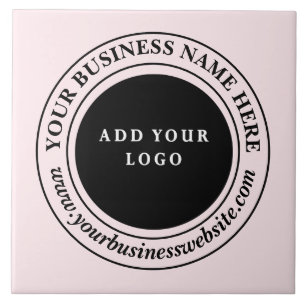  Modern Pink Custom Business Logo Tile