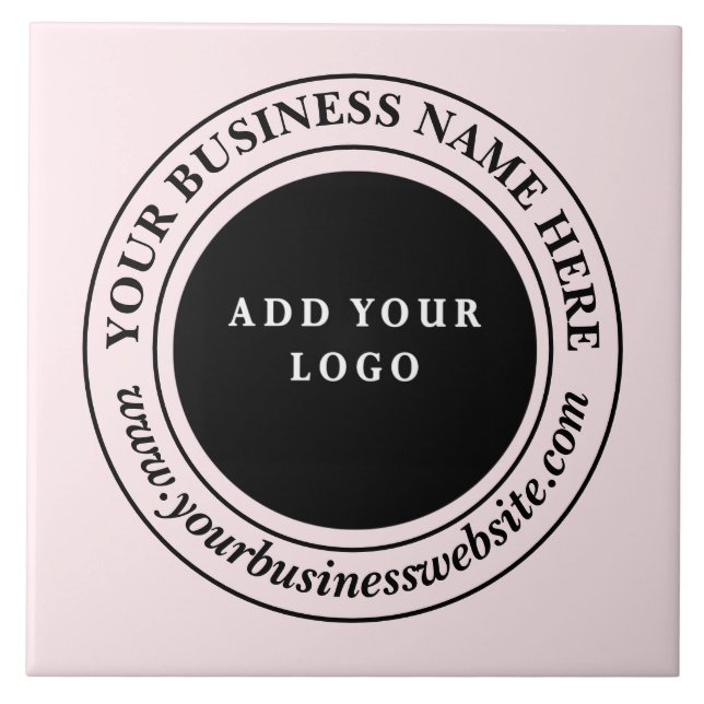  Modern Pink Custom Business Logo Tile (Front)