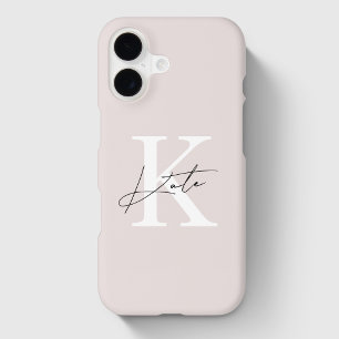 Modern Pink Custom Initial Calligraphy Name