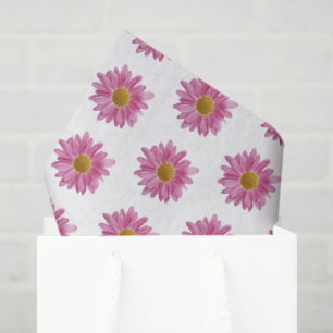 Modern Pink Daisy Flowers Spring Summer Happy Fun Tissue Paper