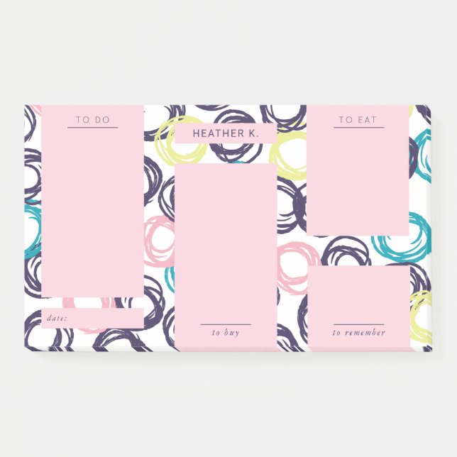 Modern Pink Dark Purple Daily To Do Post-it Notes (Front)