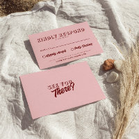 Modern Pink Deep Red Retro Bold Unique Wedding
