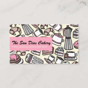 Modern Pink Dessert Pastry Bakery Catering  Business Card