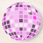 Modern Pink Disco Ball  Coaster<br><div class="desc">Dance,  dance! Evergreen disco mirrorball design for every dancing queen. Disco ball illustration pink aesthetic home decor,  party products and gifts.</div>
