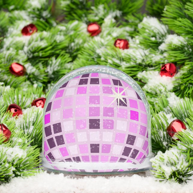 Modern Pink Disco Ball  Snowglobe (Christmas)