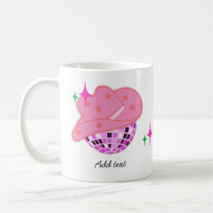 Modern Pink Disco Cowgirl Cowboy Coffee Mug