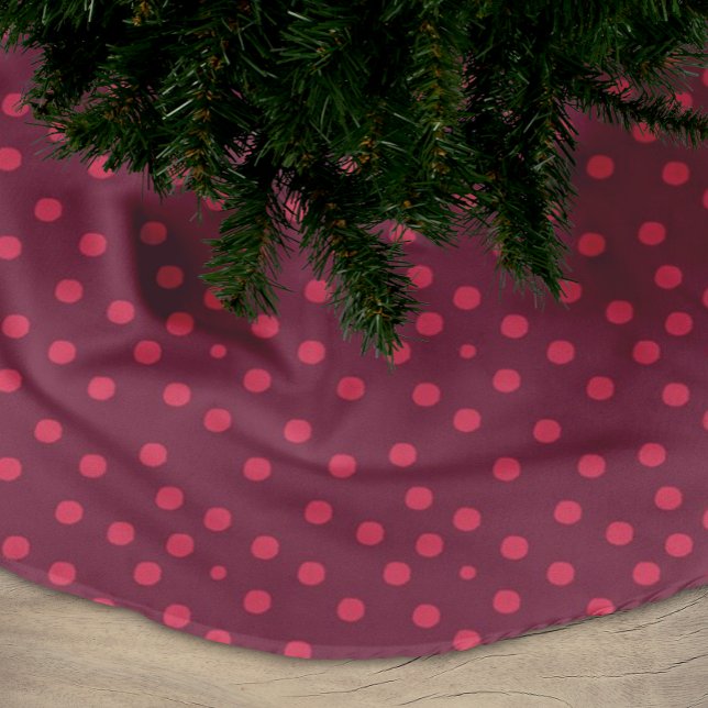 Modern Pink Dot Print Brushed Polyester Tree Skirt (Creator Uploaded)