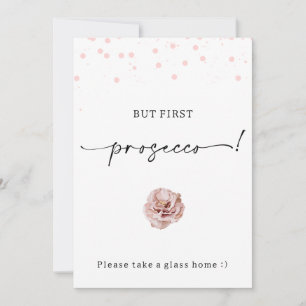 Modern Pink Dots First Prosecco Sign Invitation
