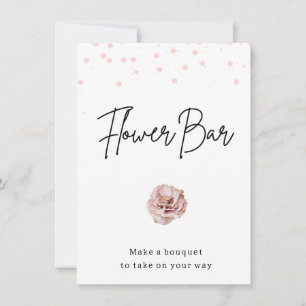 Modern Pink Dots Flower Bar Sign  Invitation