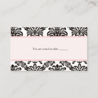 Modern Pink elegant damask place card