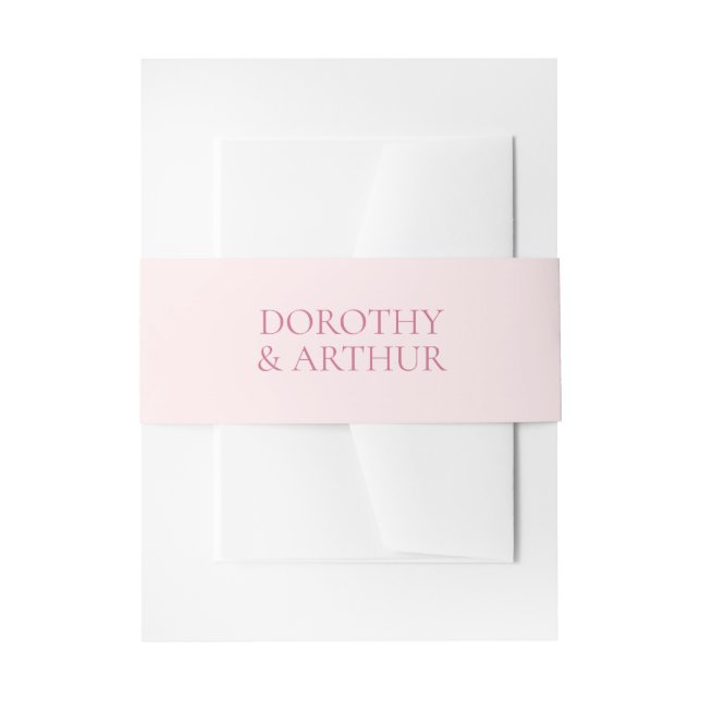 Modern Pink Elegant Wedding Invitation Belly Band (Front Example)