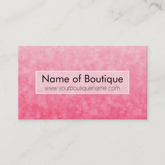 Modern Pink Fashion Boutique Soft Chic Bokeh Business Card (Front)