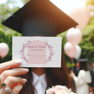 Modern Pink feminine Graduate silhouette Border Enclosure Card