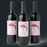 Modern Pink Flamingo 50th Birthday Party Custom Wine Label<br><div class="desc">Cute personalised 50th birthday party flamingo gag Water Bottle Label. Add your name and message by clicking on the "Personalise" button to create a unique party supply for your celebration. Makes a perfect treat for guests to remember this special milestone</div>