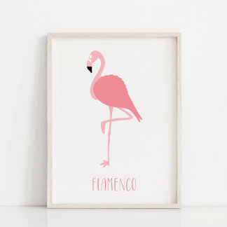 Modern Pink Flamingo Art Poster