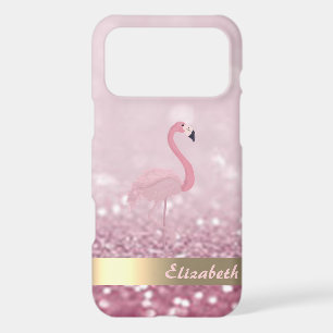 Modern Pink Flamingo Glitter Bokeh - Personalised