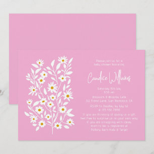 Modern Pink Floral Couples Baby Shower Invitation