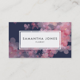 Modern Pink Floral Landscape design florist Business Card