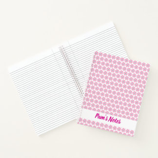 Modern Pink Floral Name Notebook