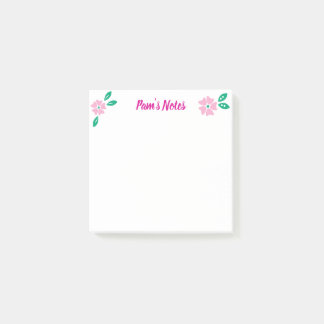 Modern Pink Floral Post-it Notes
