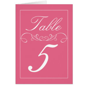Modern Pink Flourish Wedding Table Number Cards
