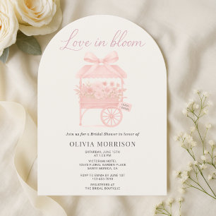Modern Pink Flower Market Bridal Shower Invitation