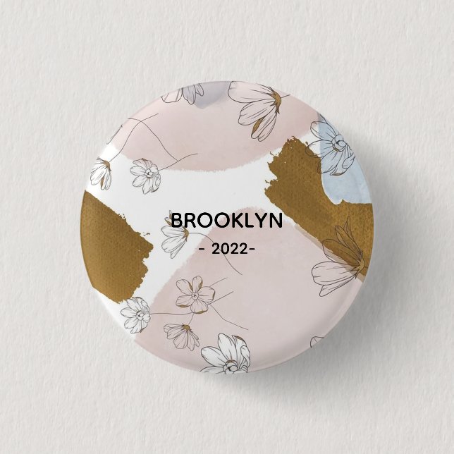 Modern Pink Flowers 3 Cm Round Badge (Front)