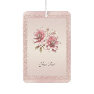 Modern Pink Flowers Air Freshener