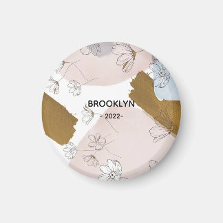 Modern Pink Flowers Magnet