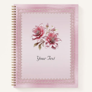 Modern Pink Flowers Notebook