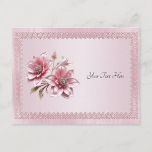 Modern Pink Flowers Postcard