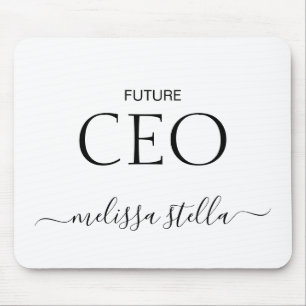 Modern Pink Future CEO Name   Best Girly Gift Mouse Mat