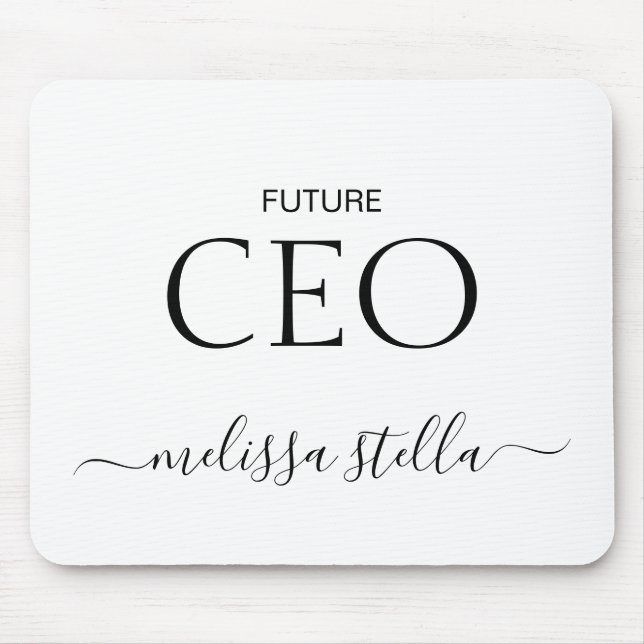 Modern Pink Future CEO Name | Best Girly Gift Mouse Mat (Front)