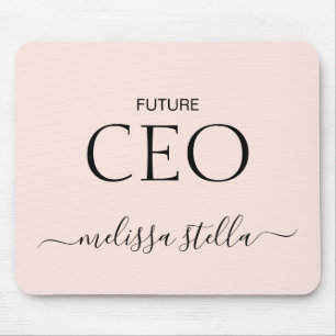 Modern Pink Future CEO Name   Best Girly Gift Mouse Mat