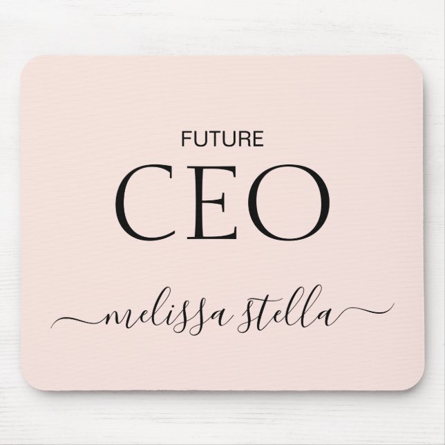 Modern Pink Future CEO Name | Best Girly Gift Mouse Mat (Front)