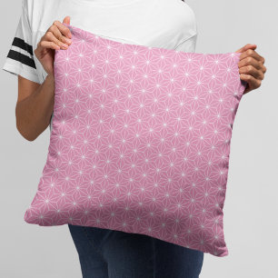 Modern Pink Geometric Japanese Pattern Cushion