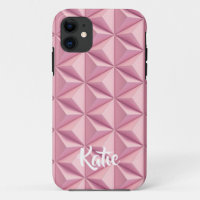 Modern Pink Geometric Shapes volume 3D Name