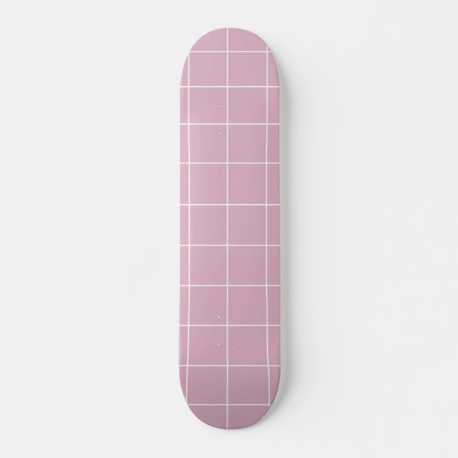 Modern Pink Geometric Simple Skateboard (Front)