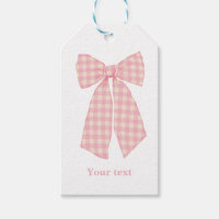 Modern Pink Gingham Romantic Coquette Bow