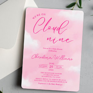Modern Pink Girl Baby Shower Invitation