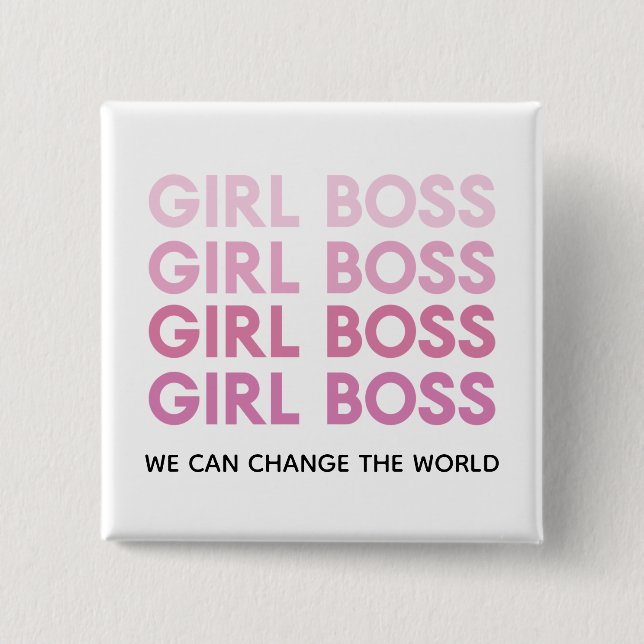 Modern Pink Girl Boss Best Girly Gift  15 Cm Square Badge (Front)