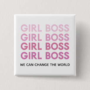 Modern Pink Girl Boss Best Girly Gift  15 Cm Square Badge
