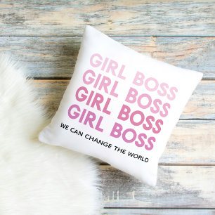 Modern Pink Girl Boss Best Girly Gift Cushion