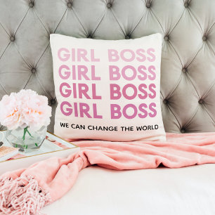 Modern Pink Girl Boss Best Girly Gift Cushion