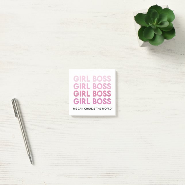 Modern Pink Girl Boss Best Girly Gift Post-it Notes (Office)