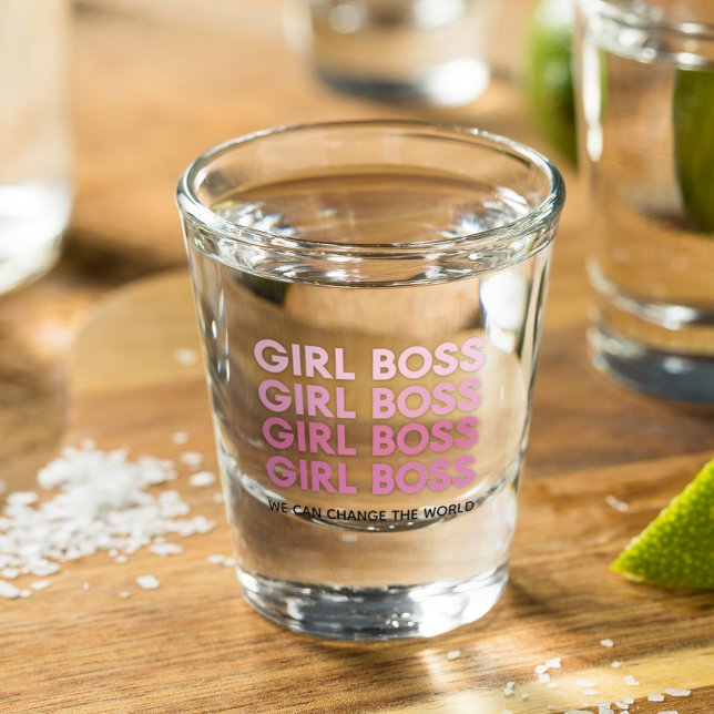 Modern Pink Girl Boss Best Girly Gift Shot Glass (Creator Uploaded)