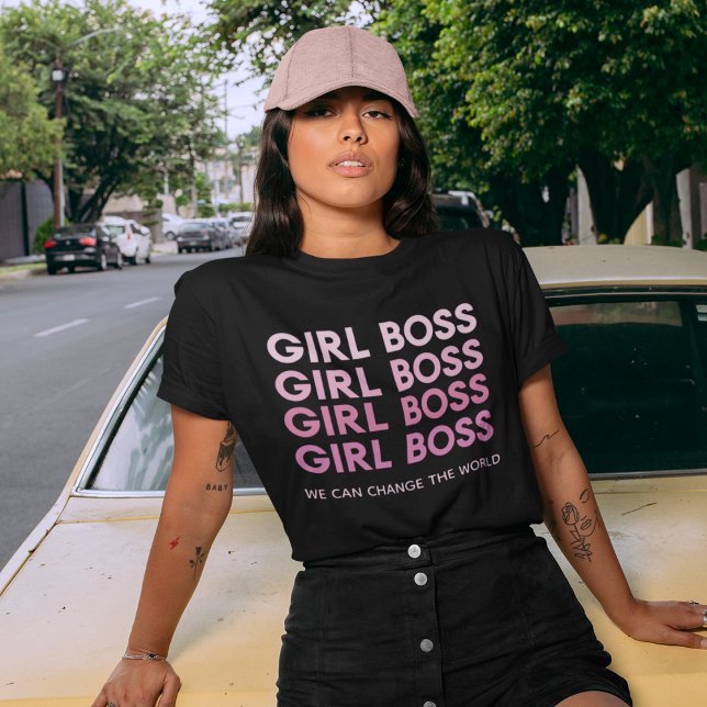 Modern Pink Girl Boss Best Girly Gift  T-Shirt (Creator Uploaded)